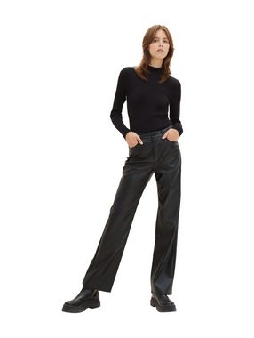 TOM TAILOR Denim Bermudas fake leather straight leg pant