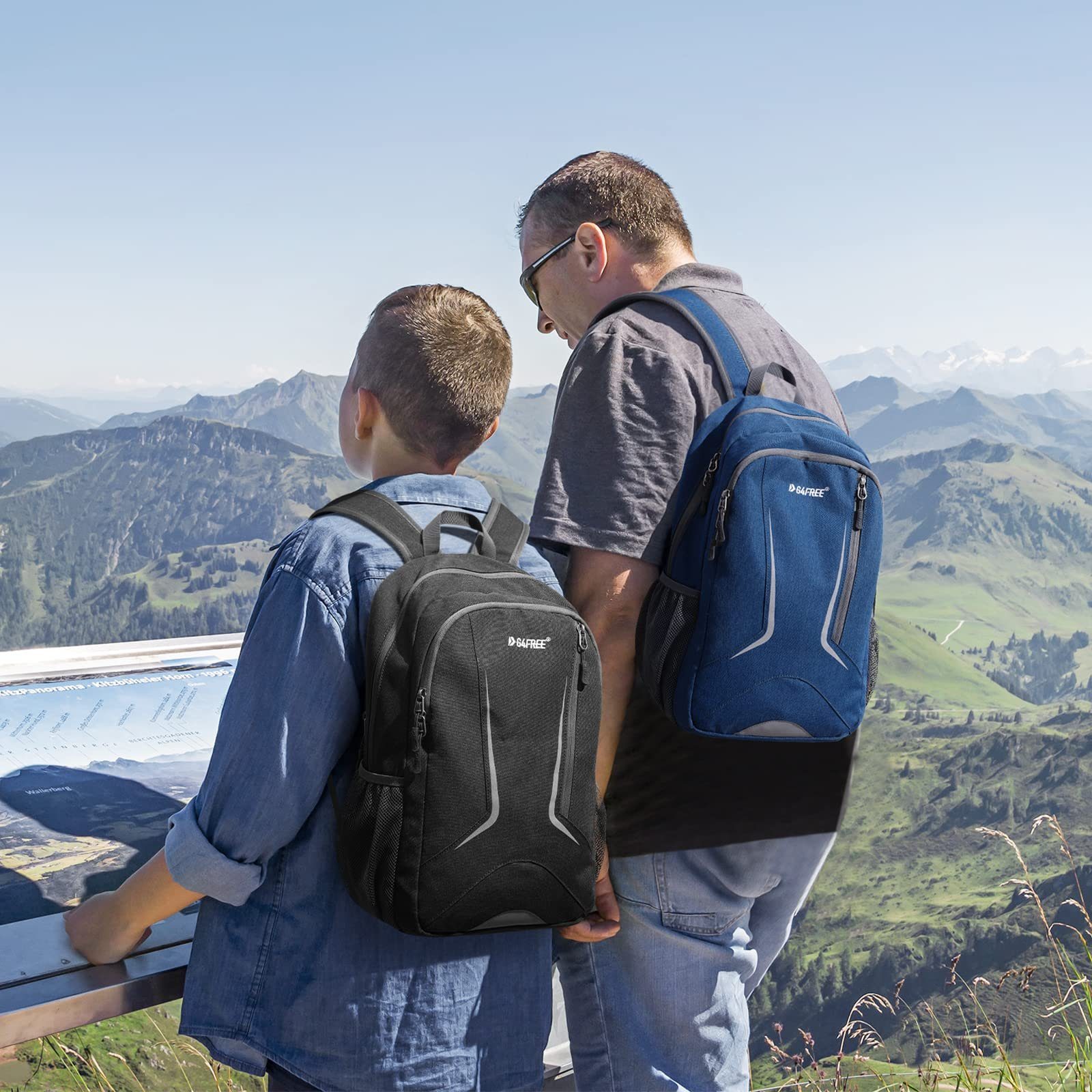 G4Free Schulrucksack, 16L Ultraleichter Reise- Mini Dunkelgrau Wander- Tagesrucksack