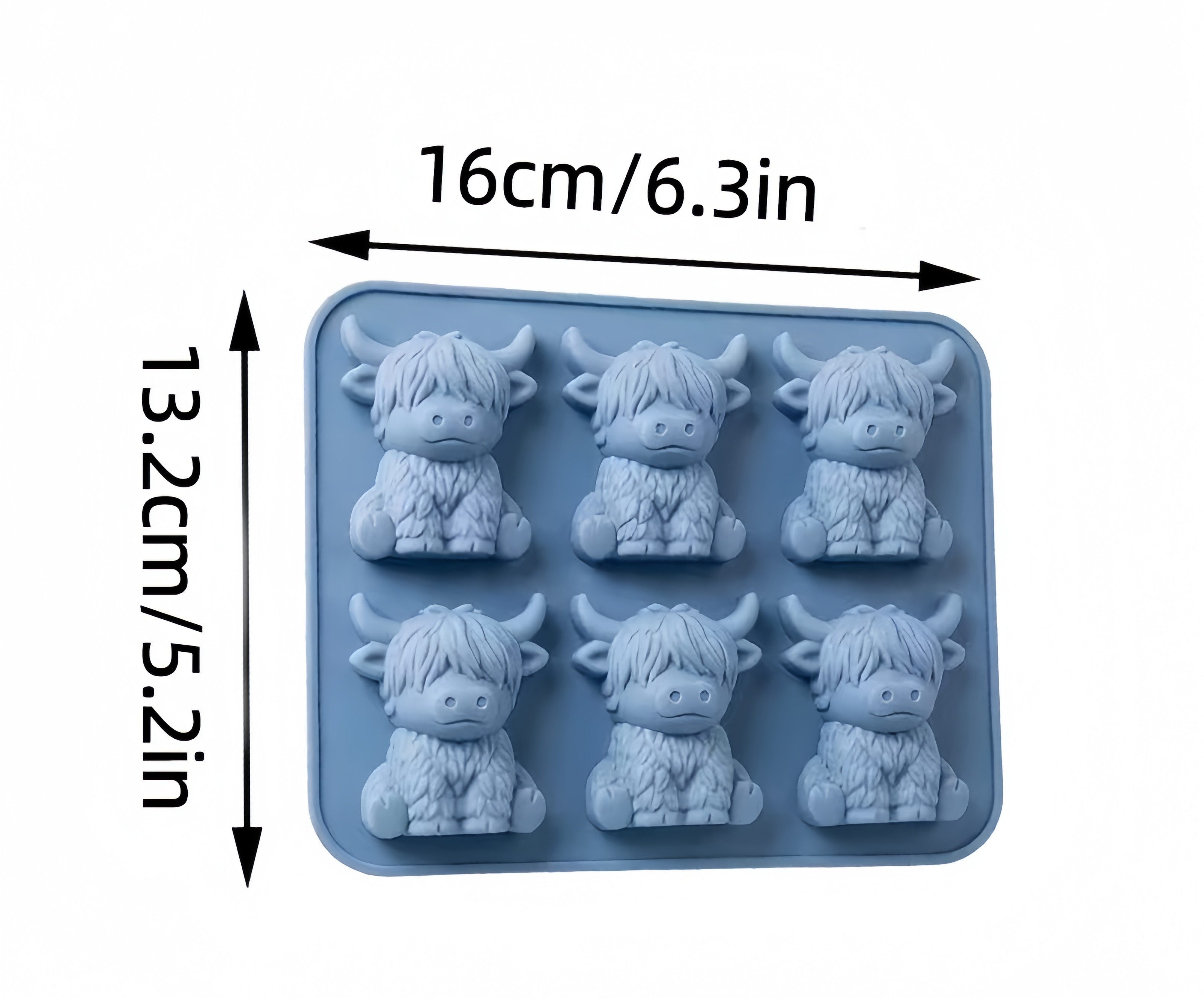 FOUORTUNATE-BEE Silikonform Hochlandrind Eiswürfelform für Whisky & Cocktails, Originelle Mini-Eiswürfel als Geschenk für Männer