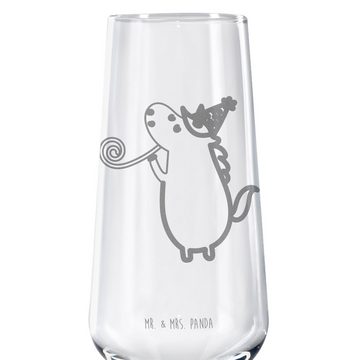 Mr. & Mrs. Panda Sektglas Einhorn Party - Transparent - Geschenk, Feier, Pegasus, Sektglas, Fes, Premium Glas, Hochwertige Lasergravur