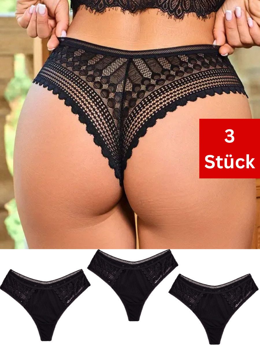 Elegant Love Taillenslip Sexy Unterwäsche in Spitzenoptik, Dessous-Slip für Damen (Packung, 1-St., 3er-Pack) Höschen-Lingerie, bequeme Unterhosen, High-Waist-Panties