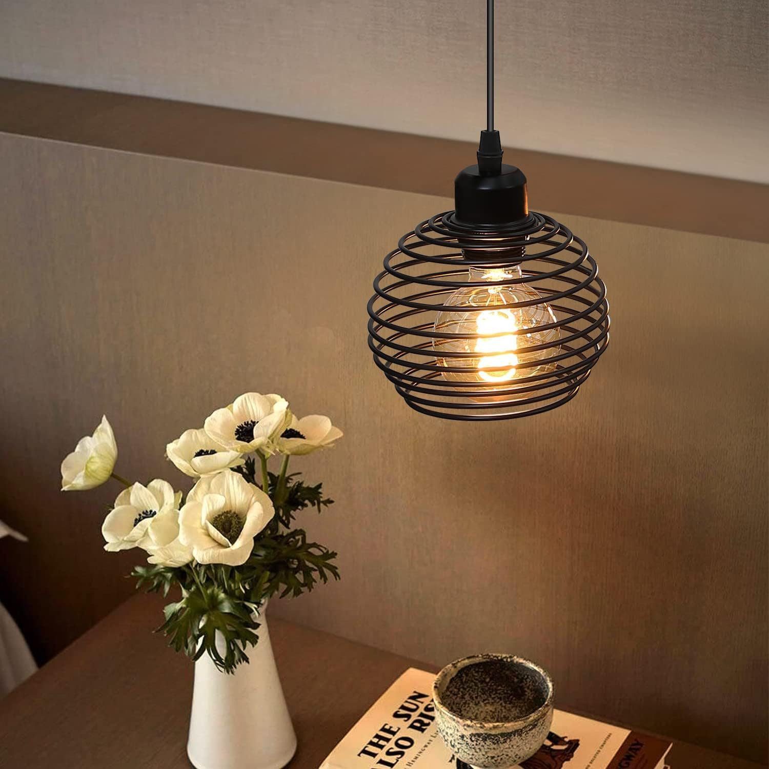 Nettlife Pendelleuchte Schwarz 1.5M Pendellampe mit Schalter Stecker E27, m günstig online kaufen