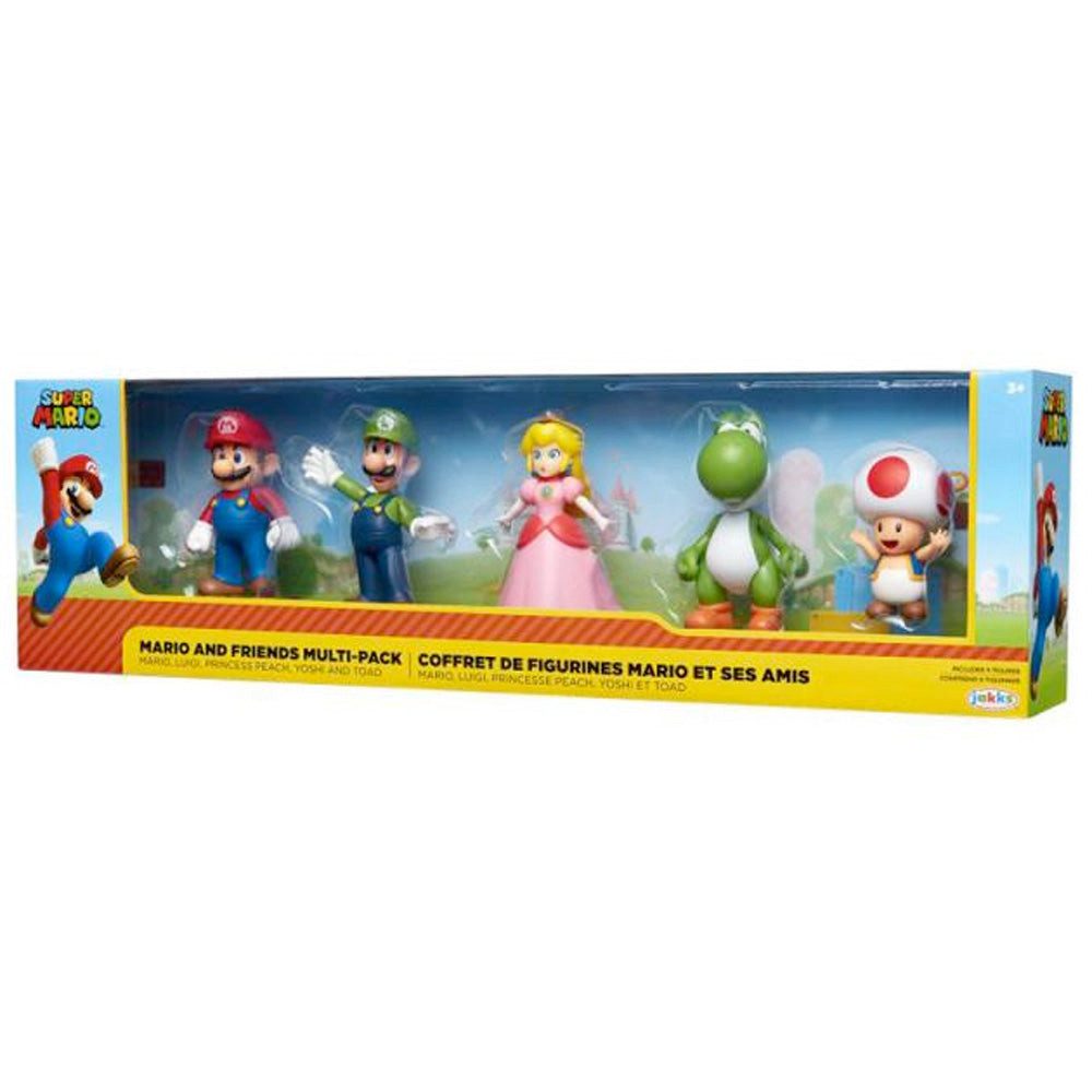 Super Mario Spielfigur Nintendo Super Mario Figuren 5er Set Mario & Friends, 6,5 cm, (5-tlg)