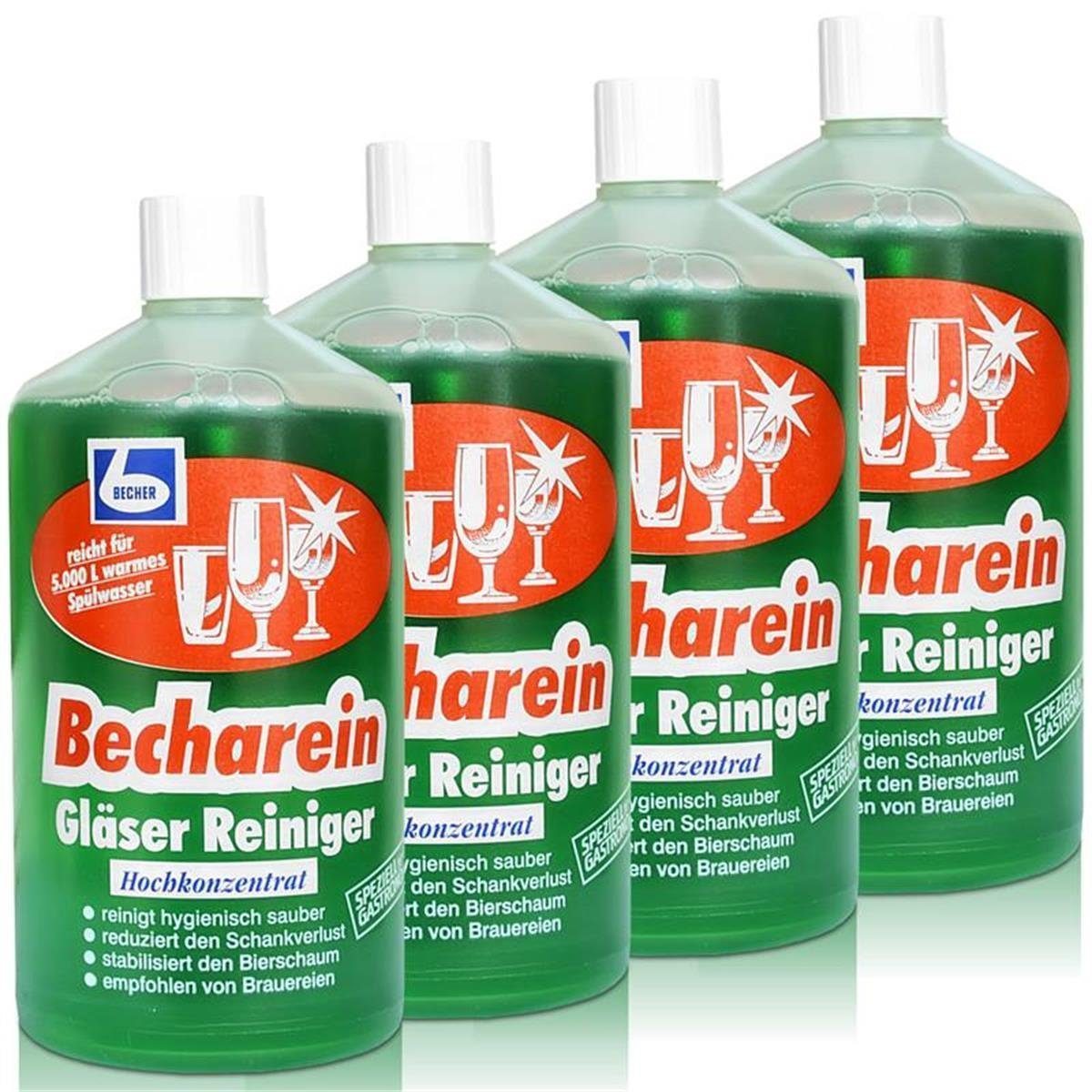 Dr. Becher 4x Dr. Becher Becharein Gläser Reiniger Hochkonzentrat / 1 Liter Glasreiniger