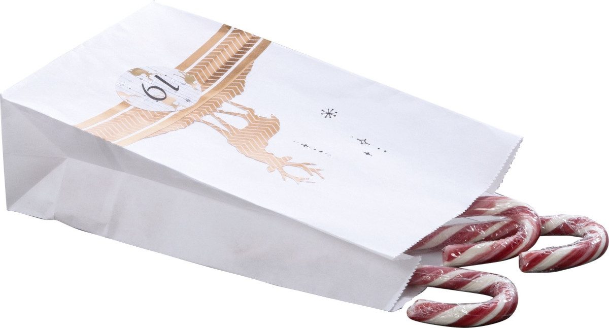 Folia ewige Kalender Adventskalender 'Papiertüten blanko' weiß