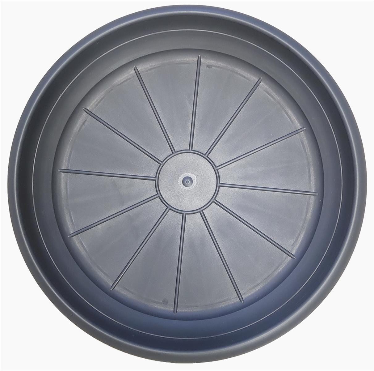 Centi Pflanzkübel Untersetzer Pflanzkübel Ø 44cm Anthrazit 1 Stück (Stück, 1 St., Blumentopf-Untersetzer), Pflanztopf rund Töpfe Übertopf Kunststoff Blumentopf-Untersetzer