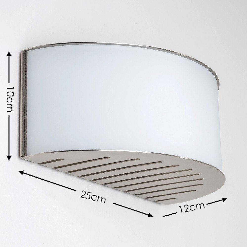 hofstein Wandleuchte »Romana« Wandlampe aus Metall/Glas in Nickel-matt/Weiß, ohne Leuchtmittel, Wandspot, 1xE27, mit Lichteffekt. € 49,99