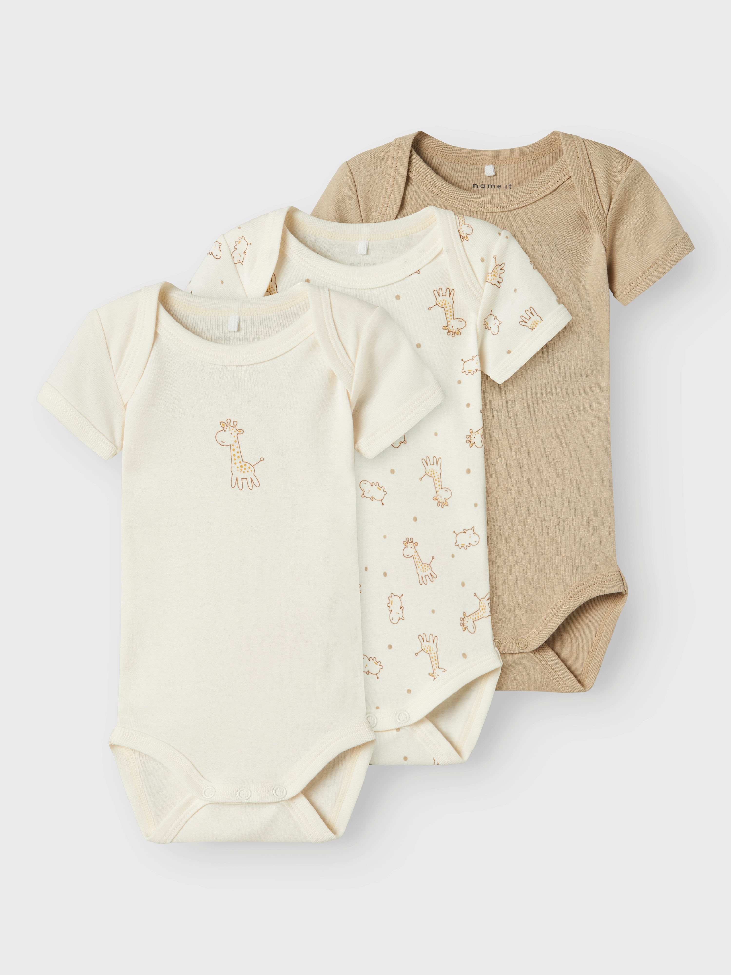 Name It Body NBNBODY 3P SS JET STREAM GIRAFFE NOOS (Packung, 3-tlg)