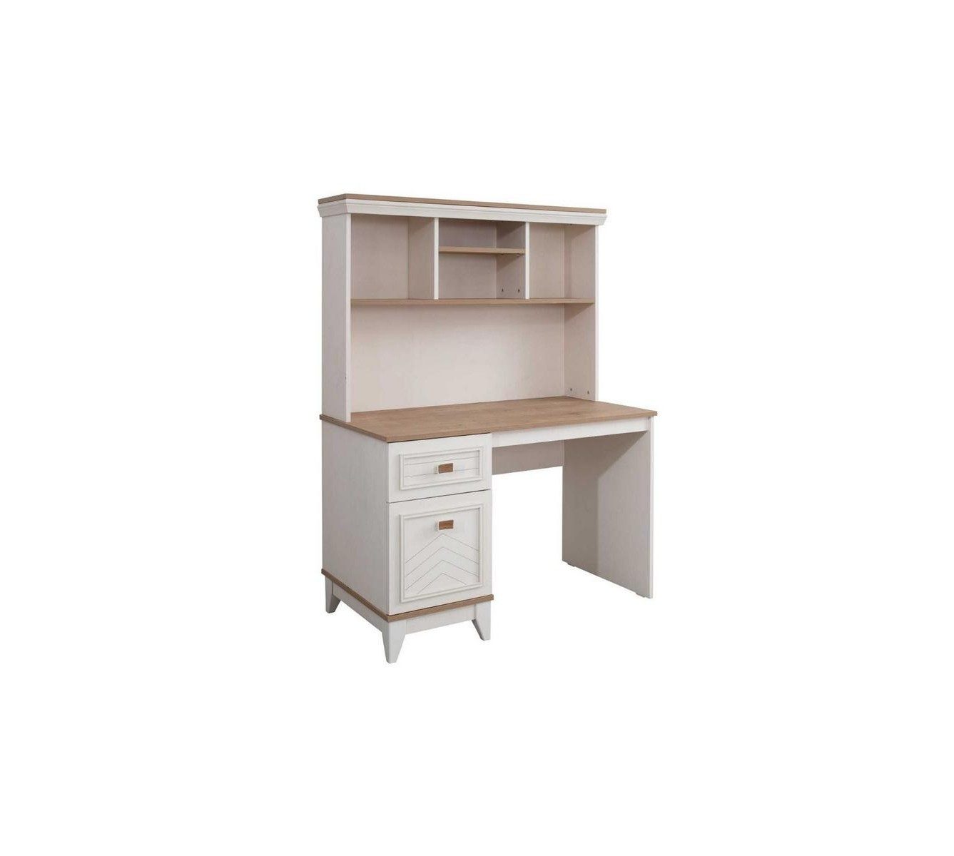 Xlmoebel Kinderschreibtisch Weißer Schreibtisch mit Regalen aus Holz für Büro und Homeoffice (1-St., Kinderschreibtisch), Made in Europa
