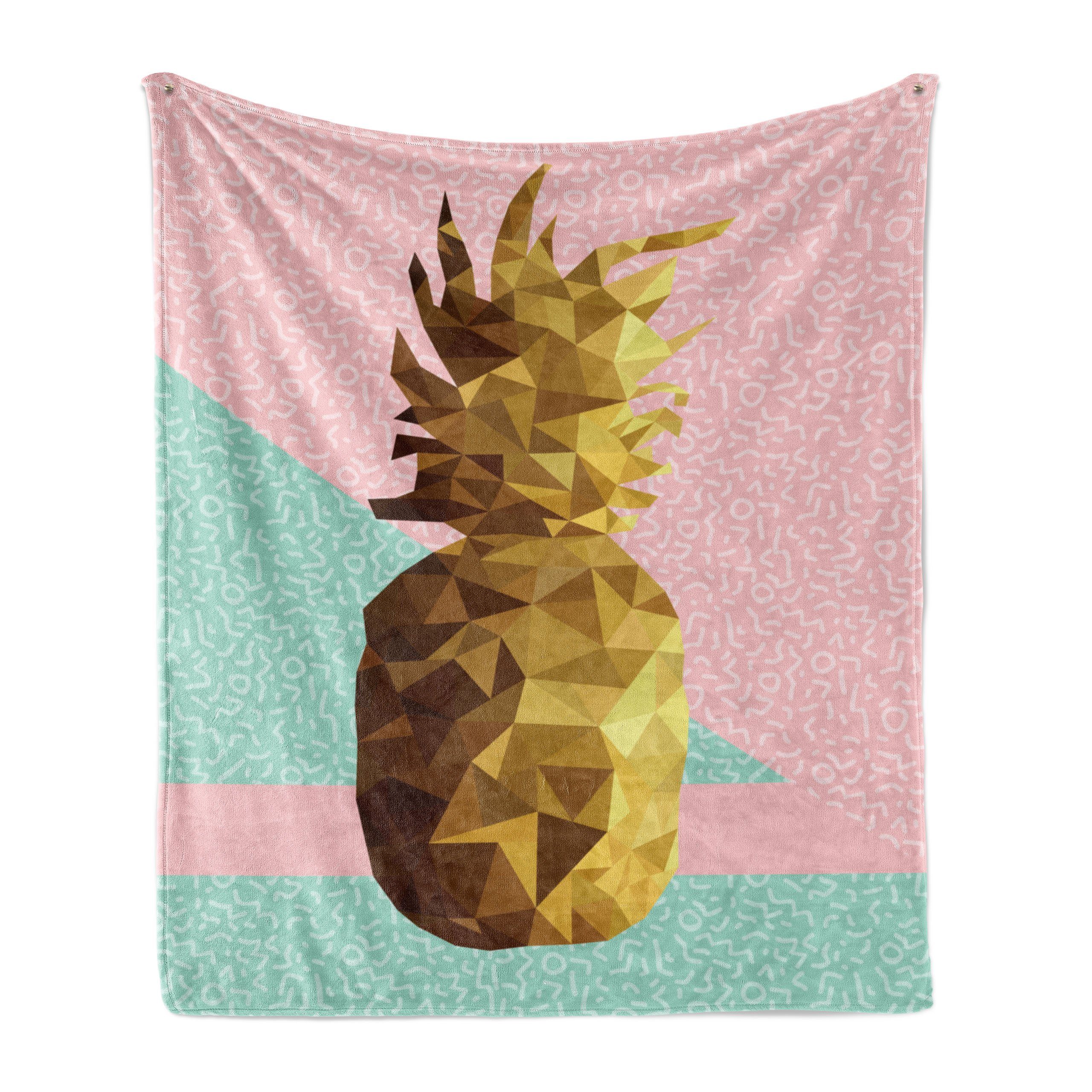 Wohndecke Gemütlicher Plüsch für den Innen- und Außenbereich, Abakuhaus, Indie Poly Ananas Sommer