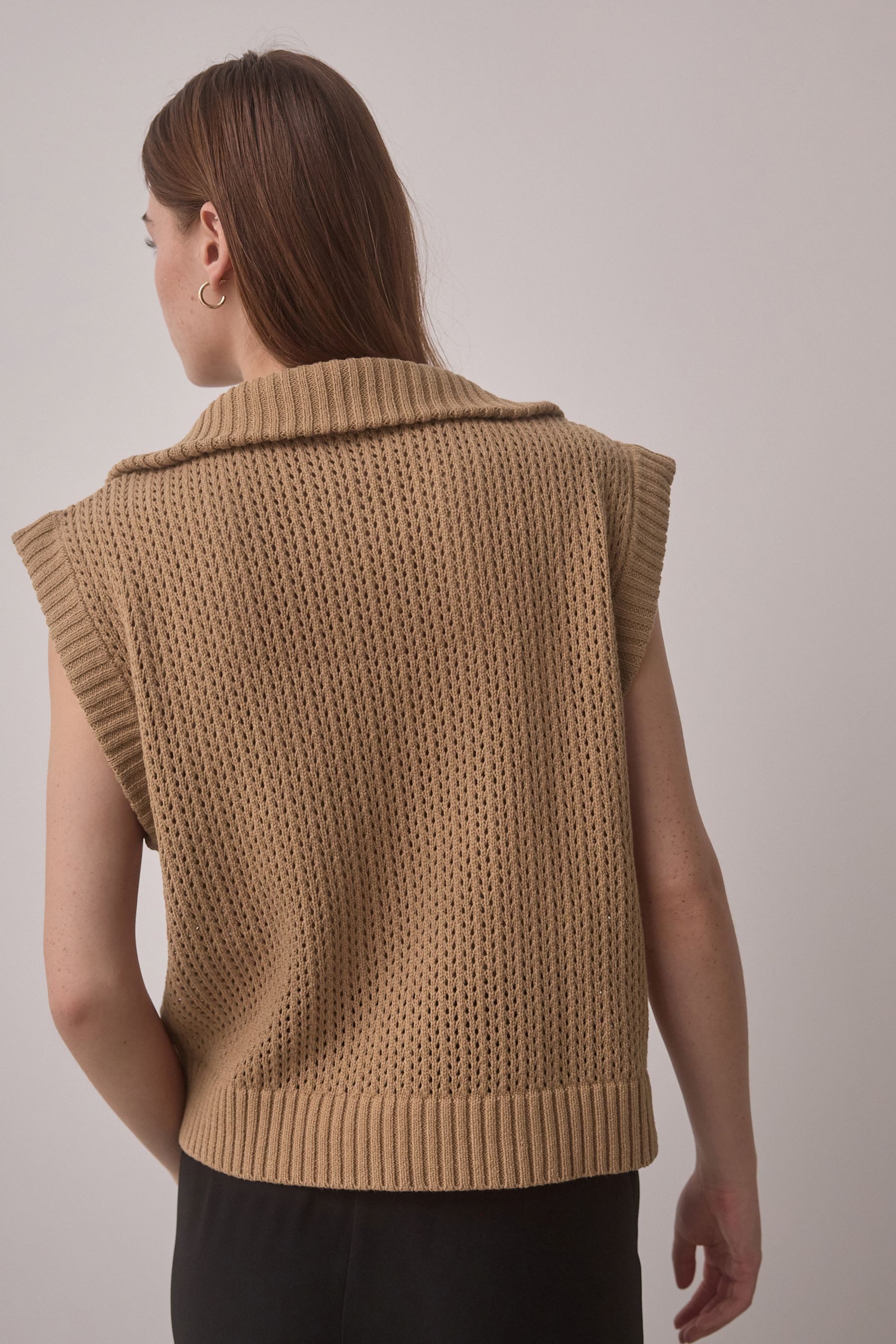 Next Stricktop Strick-Pullunder mit Trichterkragen (1-tlg) günstig online kaufen