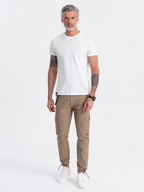 OMBRE Cargohose Herrenhose mit Cargotaschen und Kordelzug am Beinabschluss Dekoratives Schlüsselband