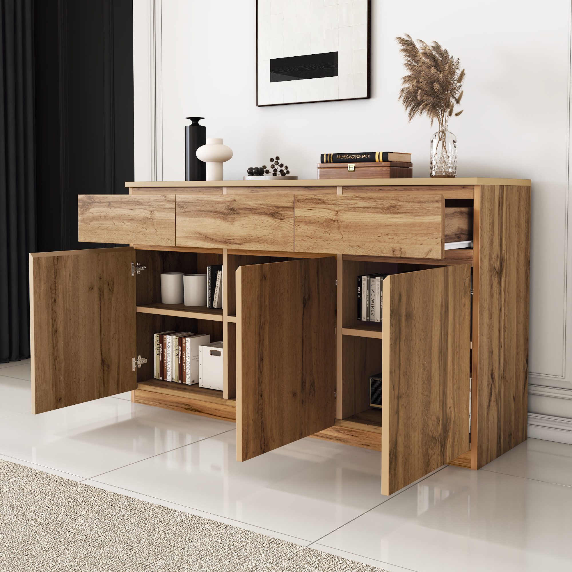 MODFU Sideboard in originaler Holzoptik (dekorativer günstig online kaufen