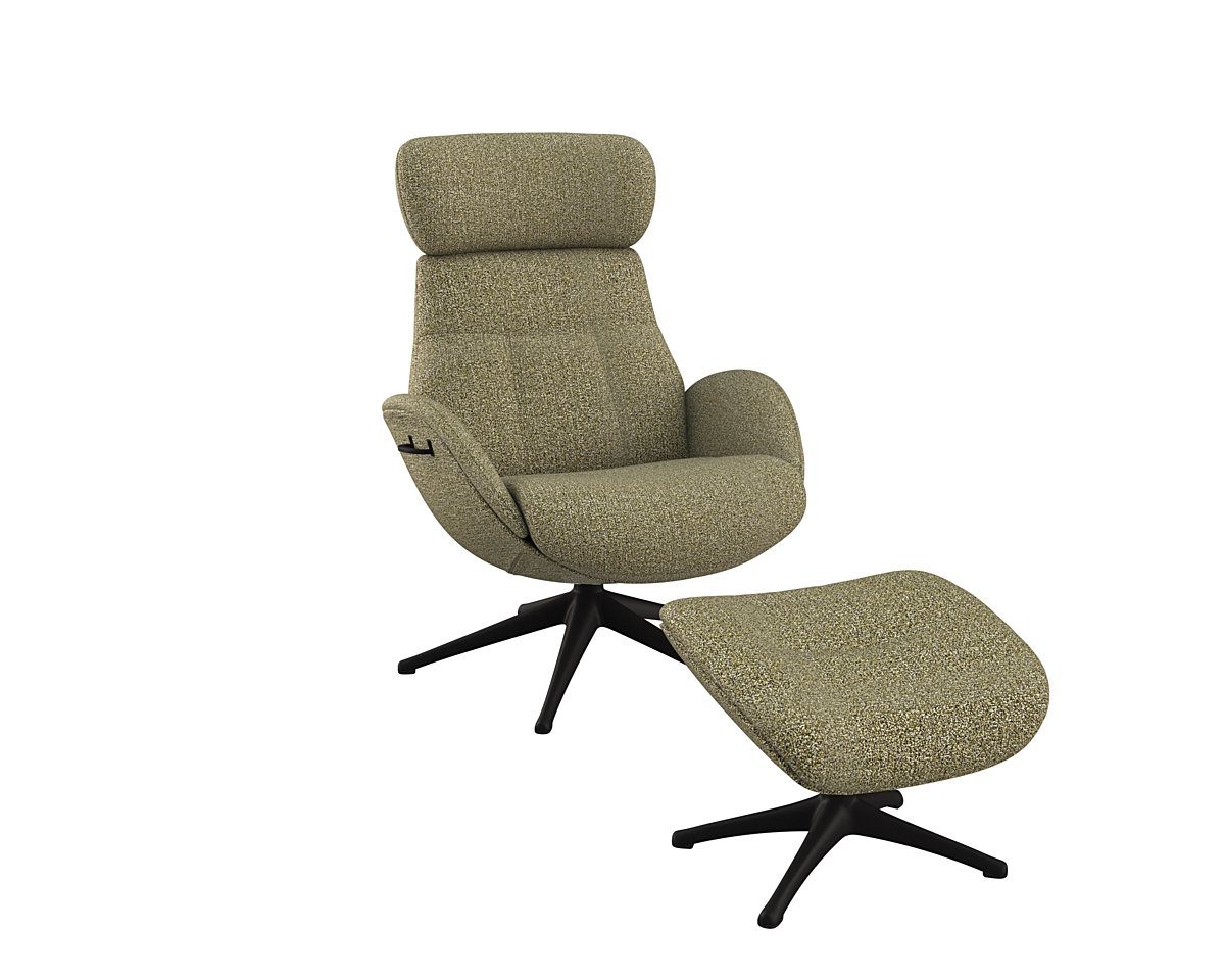 FLEXLUX Relaxsessel Elegant, Funktionssessel, verstellbarer Rücken- und Kopfstütze, Premium Komfort, Rücken- & Kopfteilverstellung, drehbar, Fuß schwarz