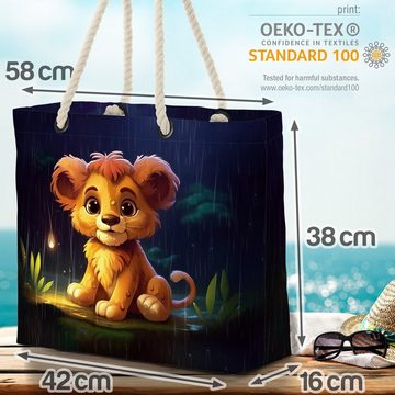 VOID Strandtasche (1-tlg), Baby Löwe Kinder Comic Dschungel Kind Safari tiger katze plüschtier g