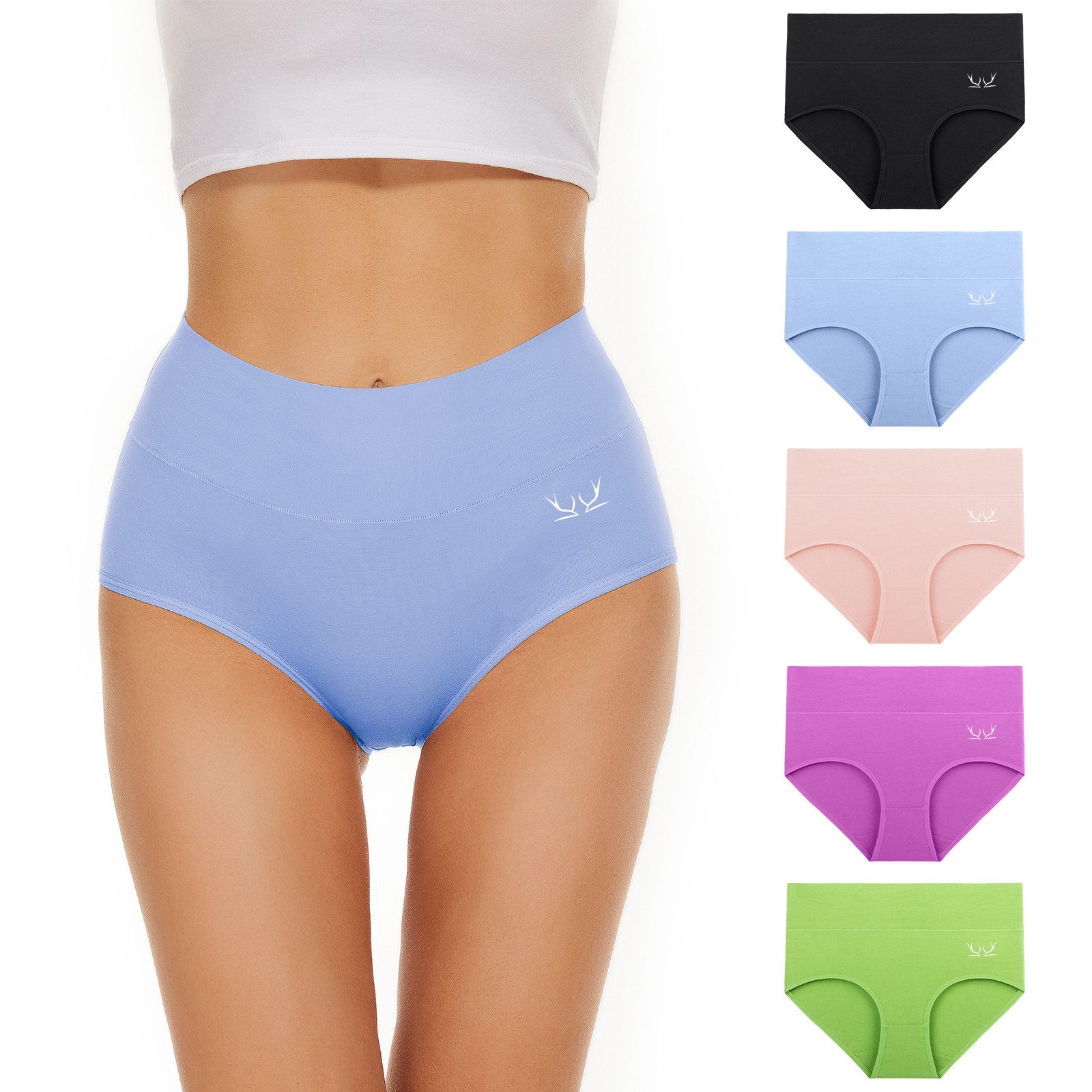 TANSTC Taillenslip Unterhosen Damen Baumwolle Slip (Packung, 5er-Pack) atmungsaktiv, hautfreundlich, elastisch, formbeständig