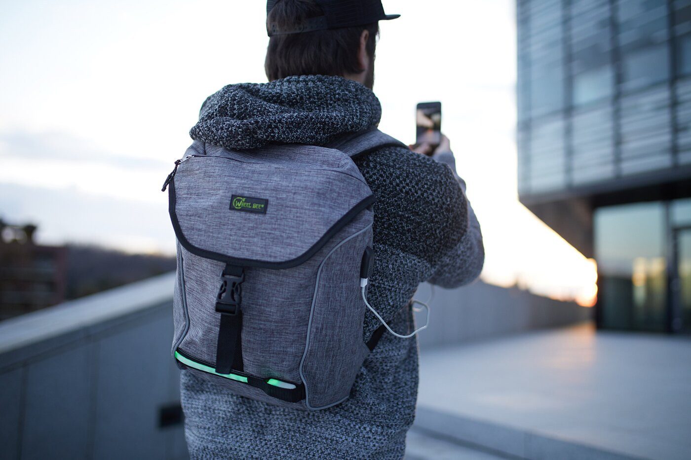 Wheel-Bee Sportrucksack Wheel Bee BACKPACK City Lights - two tone Grey KEINE FARBE