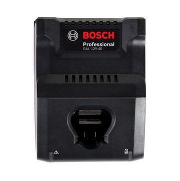 Bosch Professional Bosch GAL 12V-40 Professional Schnell Ladegerät für 12V Akkus (1600A019R3) + 2x 3,0 Ah Akku (1600A00X79) Schnelllade-Gerät