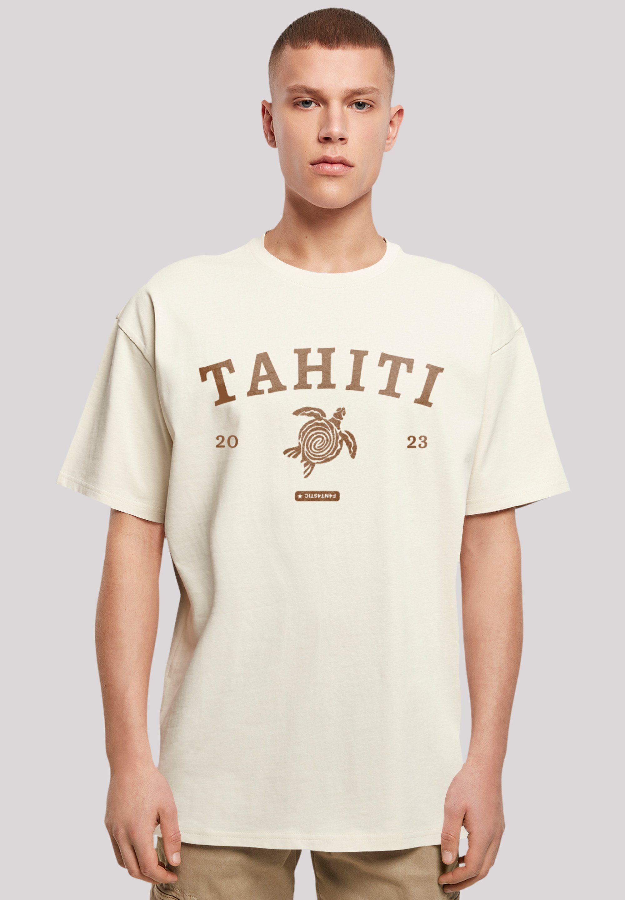 F4NT4STIC T-Shirt Tahiti Print, Weite überschnittene Schultern Passform und