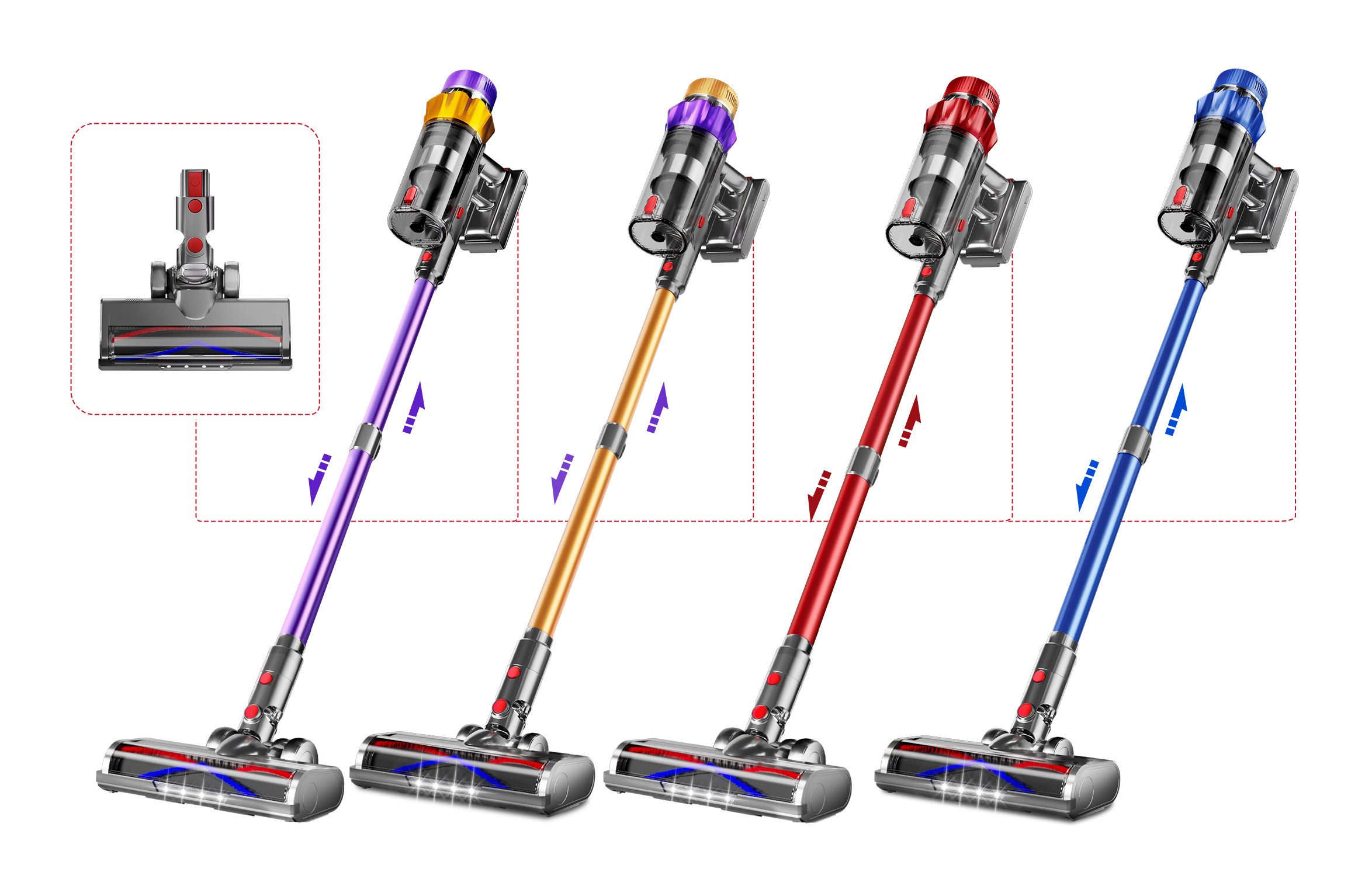 Homimaster Bürsteneinheit Bodenbürste für Homimaster Akkusauger AZA62/AZA63/AZA64/AZA65