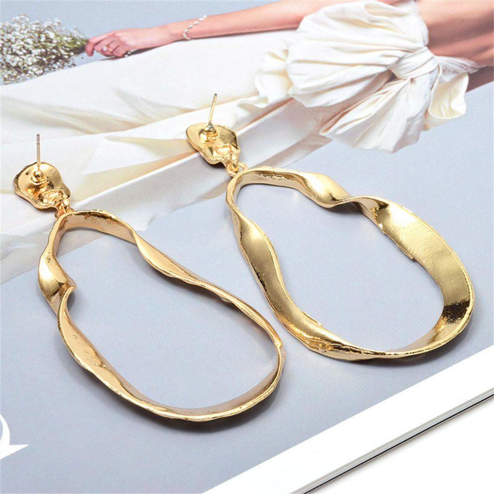 Qualität Einzigartige Ohrringe, Paar hohe Damen-Ohrringe, Gold/Silber Dekorative Ohrhänger