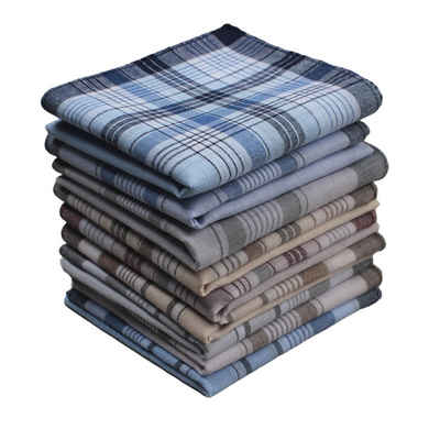 Coonoor Taschentuch 10 Stück Herrentaschentücher Stoff Handkerchief Set 38cm x 38cm