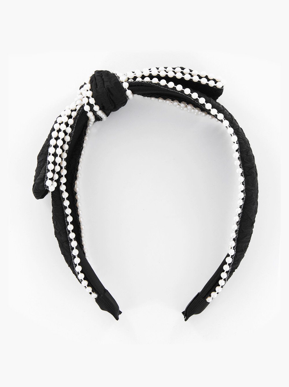 Haarband cm Perlen axy Schleife Damen Haarreif 4,5 große x Vintage mit Schwarz Haareifen Haarreif und cm, 14,5