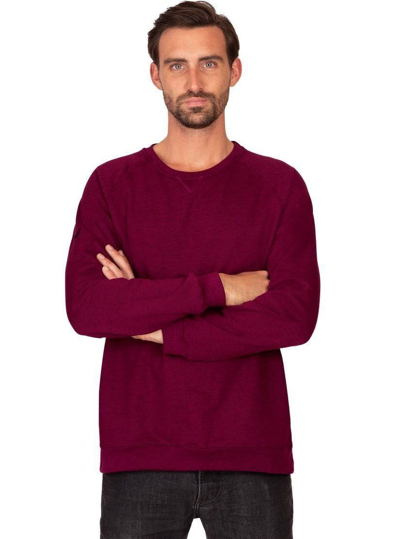 Trigema TRIGEMA Innenseite angerauter Sweatshirt Sweatshirt mit chianti-melange