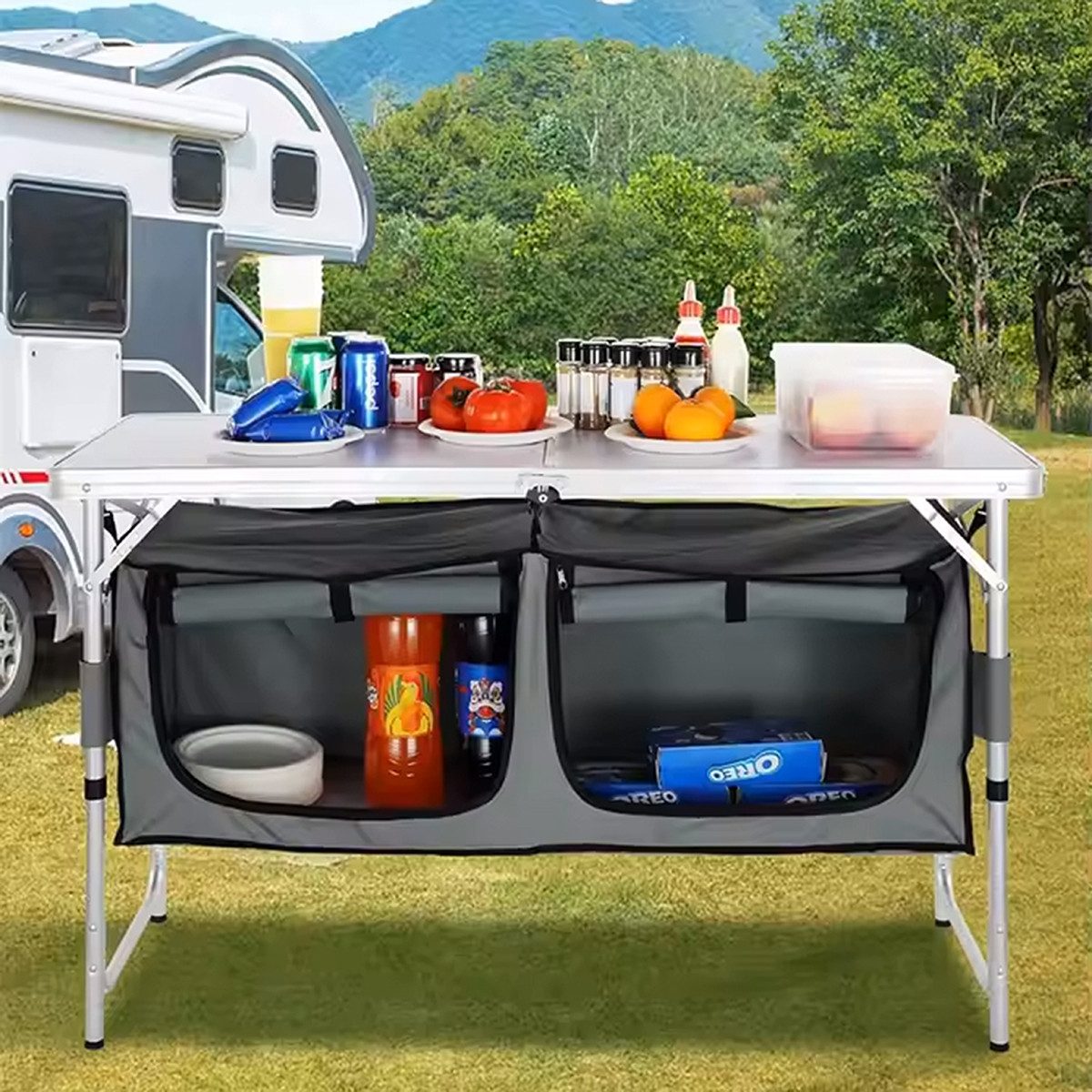 Campingtisch Campingküche # CK12 Campingschrank Zeltschrank klappbar 47cm x 120cm x