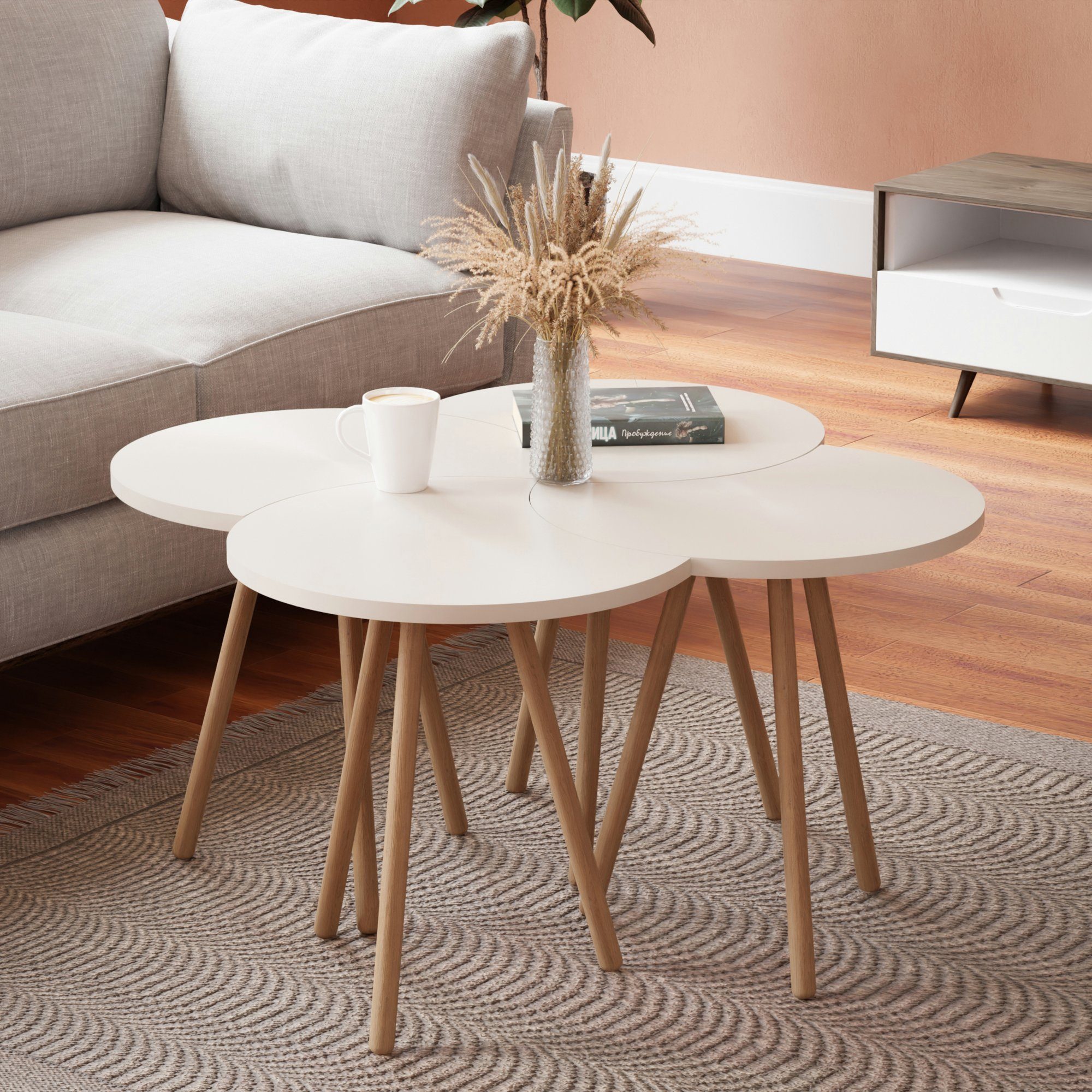 en.casa Couchtisch, Højer Beistelltisch Set 4-tlg. günstig online kaufen