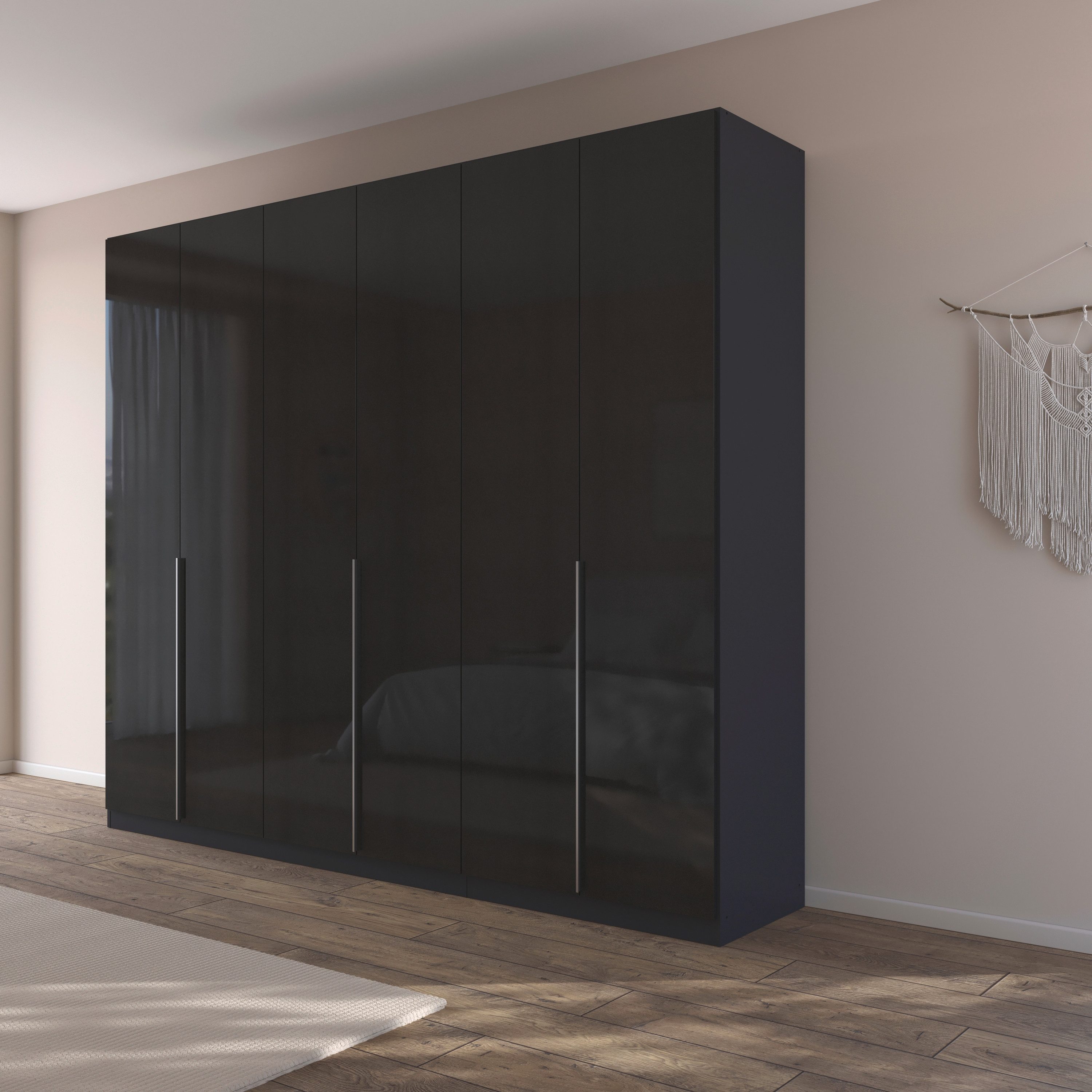 OTTO home Drehtürenschrank Kleiderschrank Schrank Garderobe AGORDO Schlafzimmer (in zwei Griff-Farben, Breiten 91-405 cm, Dekor- oder Hochglanzfront) durchdachte Innenausstattung, in 8 Breiten und 2 Höhen MADE IN GERMANY