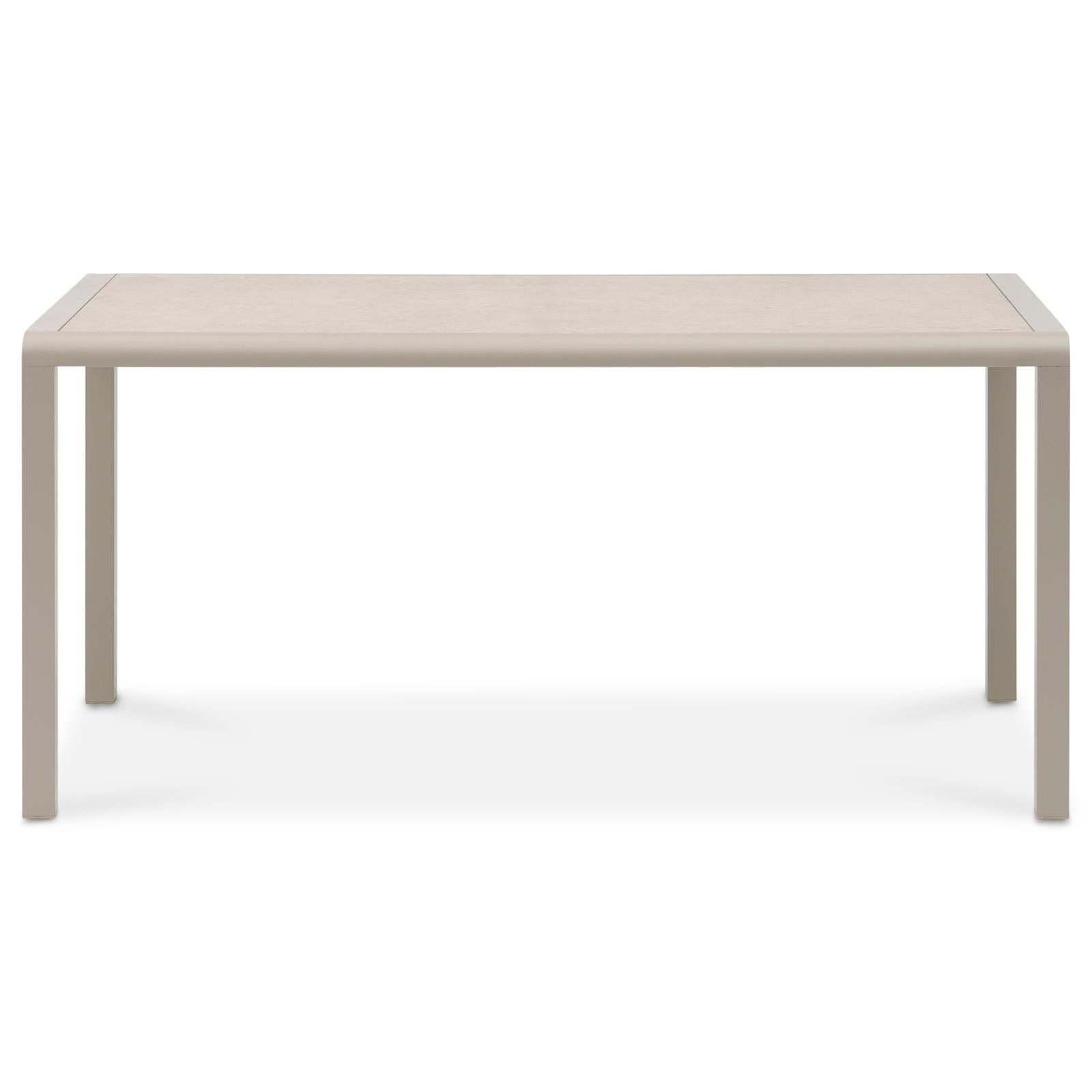 IDIMEX Gartentisch TRAPANI, Gartentisch 160x90 cm mit Aluminiumgestell und Stein-Glasplatte Beige