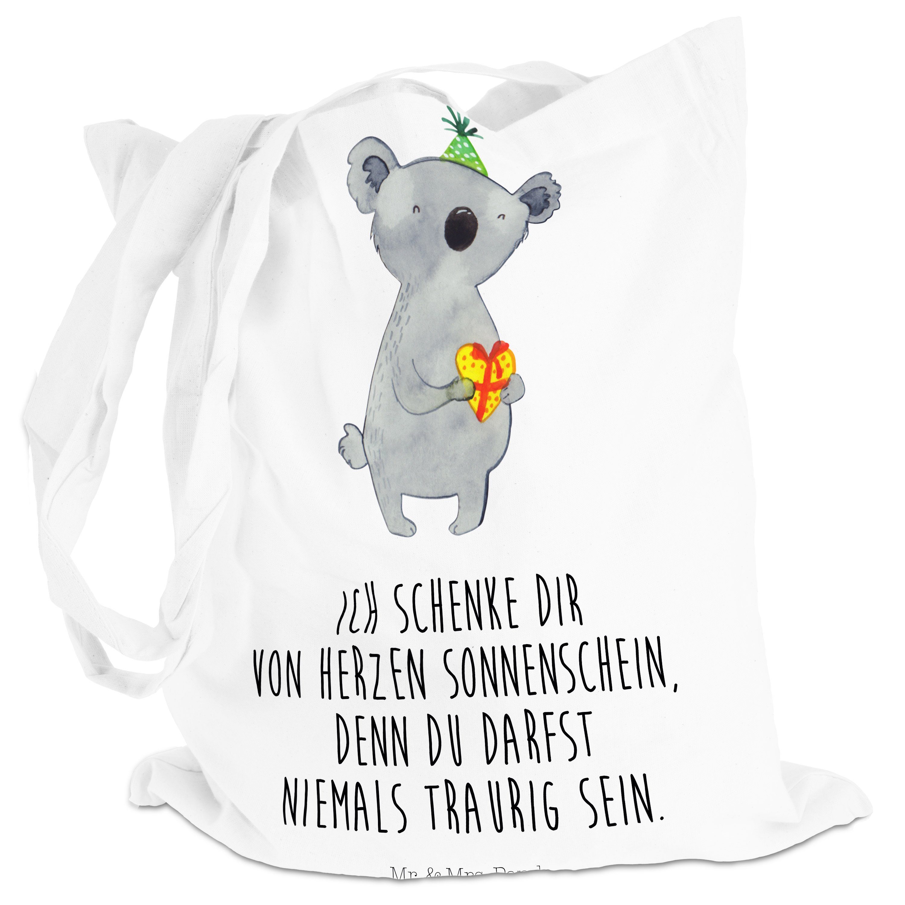 Mr. & Mrs. Panda Tragetasche - Koala - Einkaufstasche, Party, Geschenk (1-tlg) Weiß Beuteltasche, Beutel