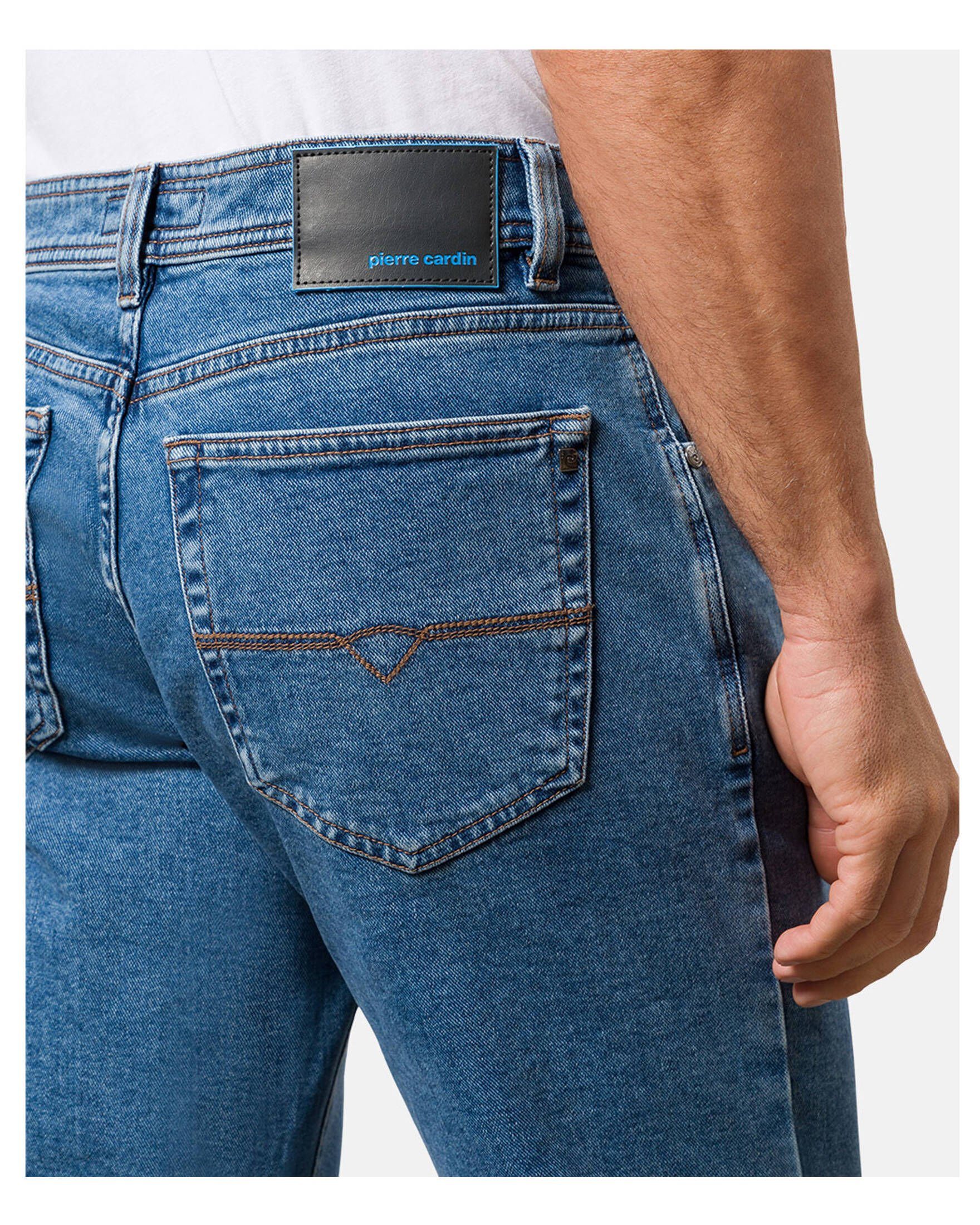 Comfort 5-Pocket-Jeans Pierre DIJON (1-tlg) Cardin Indigo Stonewash Herren Fit Jeans
