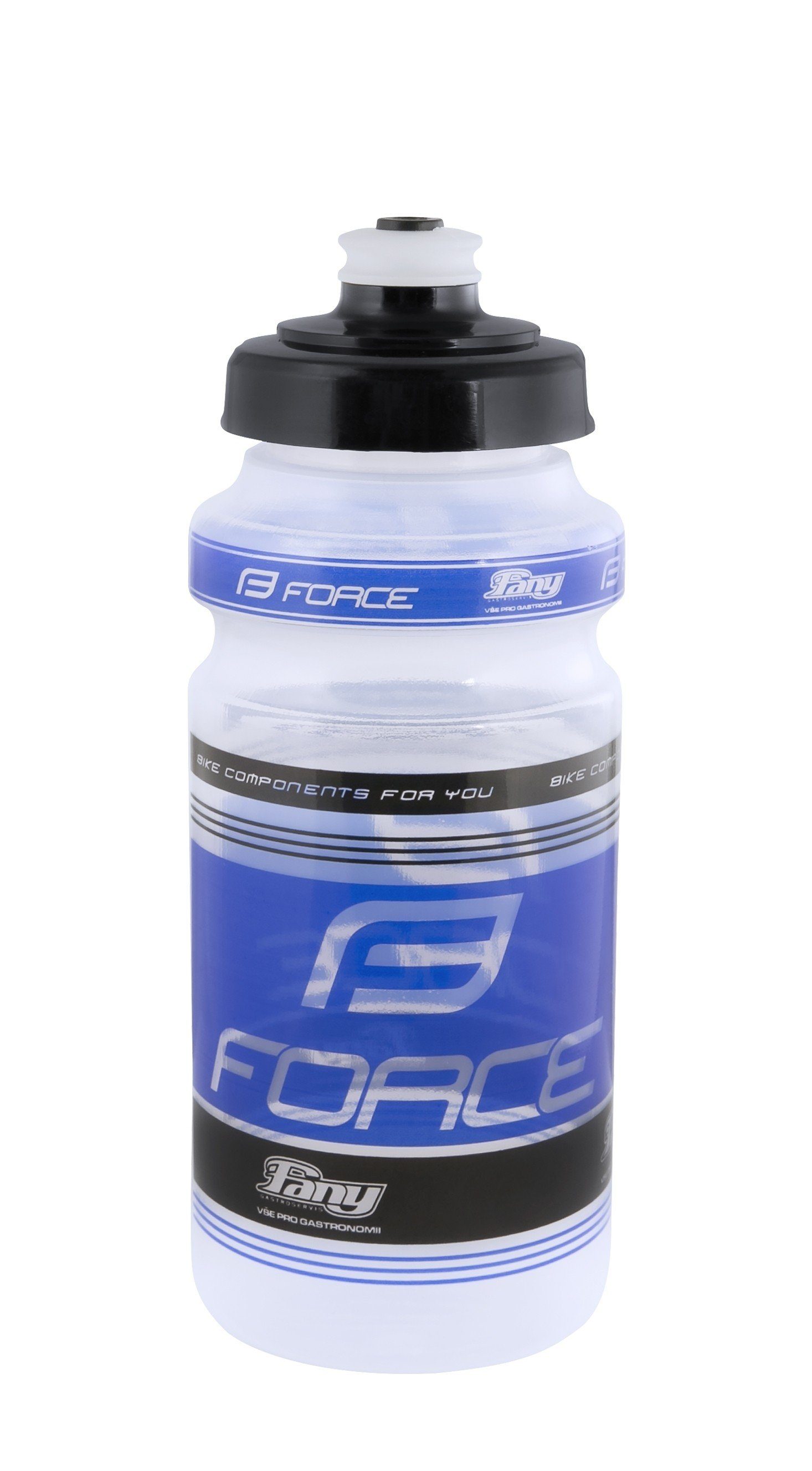FORCE Trinkflasche Flasche FORCE-FANY 0,5l transparent/blau-schwarz