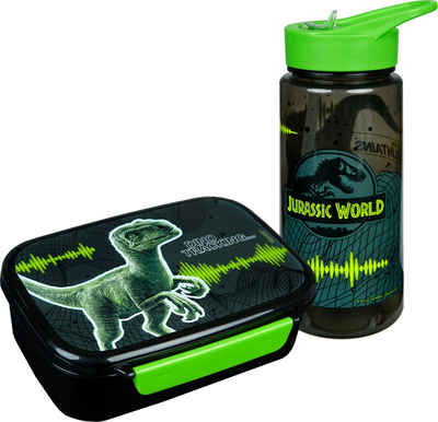 Scooli Lunchbox Brotzeitdose & Trinkflasche, Jurassic World, Kunststoff, (Set, 2-tlg), mit Trinkflasche