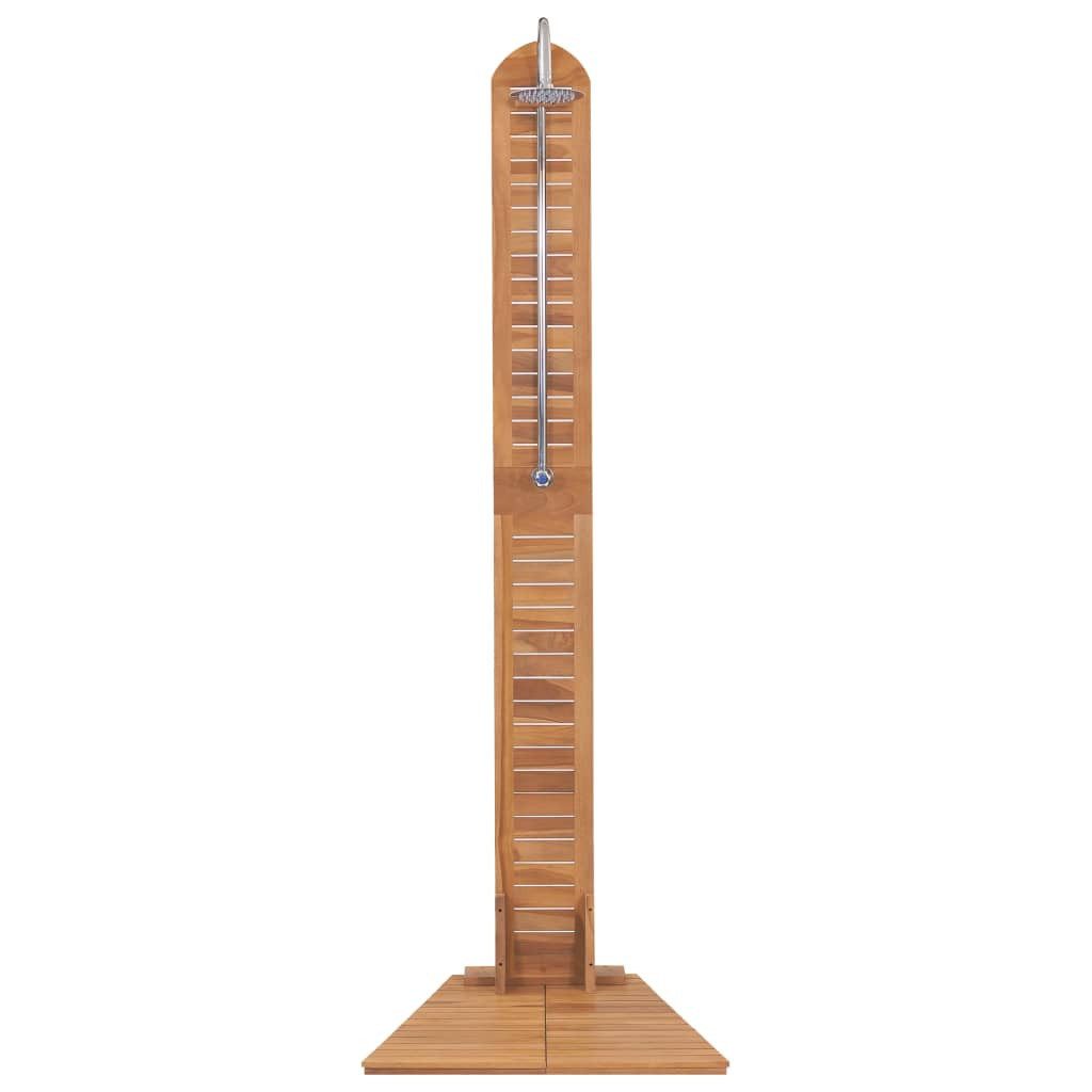 vidaXL Gartendusche, Bodendusche Teak Massiv 70 x 75 x 204 cm