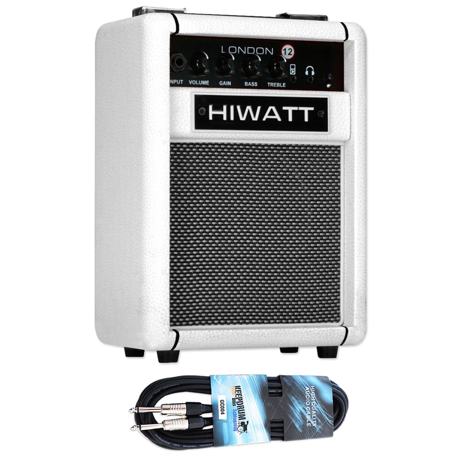Hiwatt Hiwatt Gitarren-Verstärker London 12 Combo Weiß mit Kabel Verstärker (Anzahl Kanäle: 1, Vorteils-Set mit Klinkenkabel)