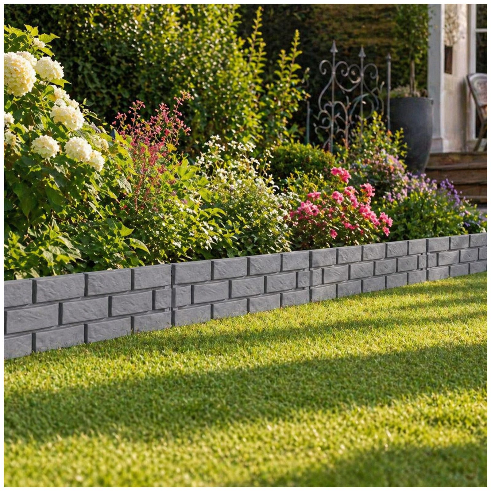 HTI-Living Beetumrandung Beeteinfassung Steinmauer 4-teilig Nessa, LxH: 45x29 cm, Set, 4 Module, Beetbegrenzung Beetumrandung