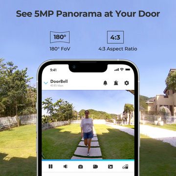 Reolink Video Doorbell PoE 5MP Smart Home Türklingel (Außenbereich, Gegensprechfunktion,180° Ultraweitwinkel,Personenerkennung,IP65)