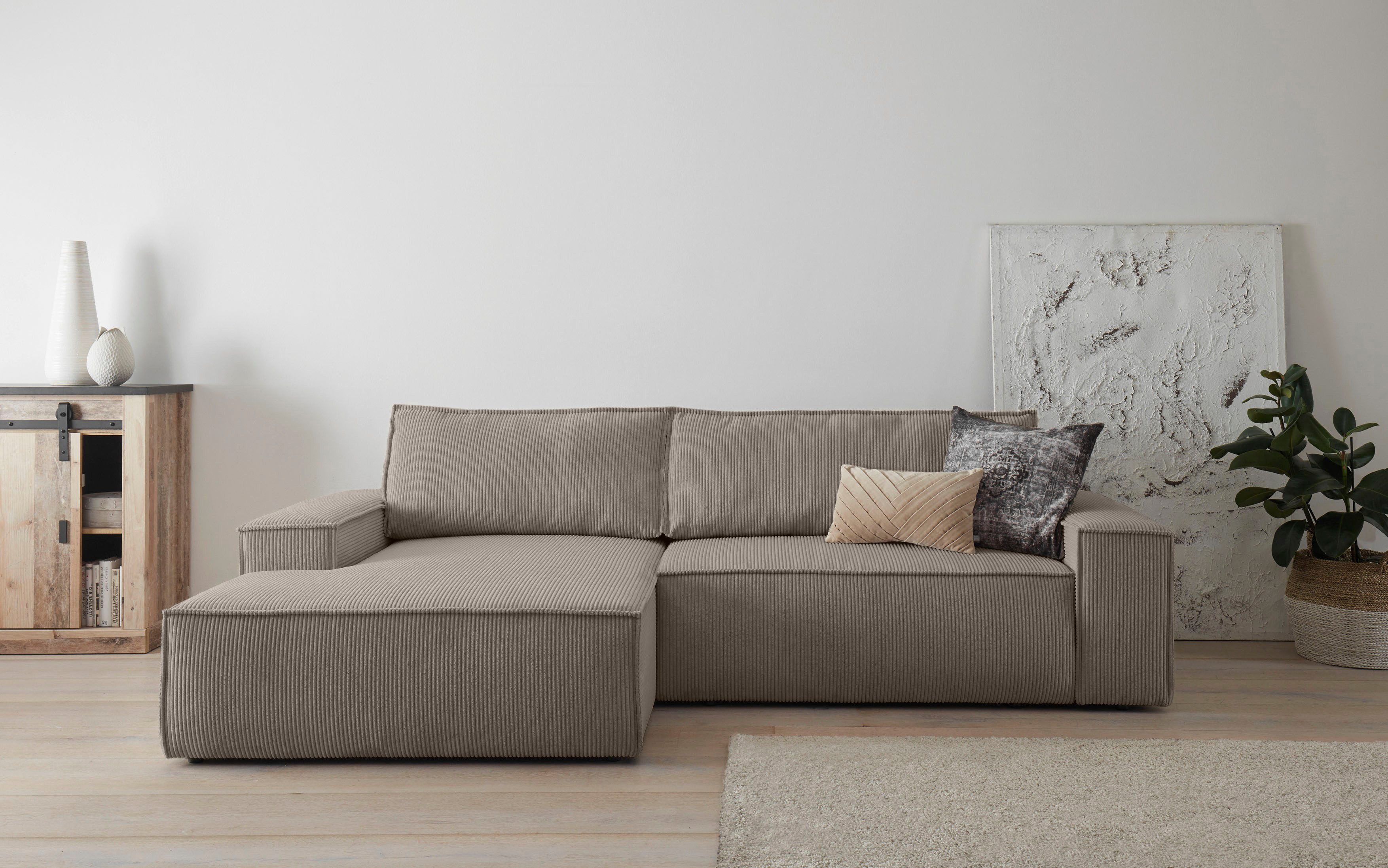 Home affaire Ecksofa SHERWOOD Schlafsofa 267 cm, L-Form, Schlaffunktion mit günstig online kaufen