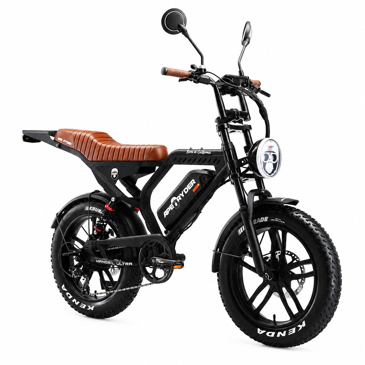 APE RYDER E-Bike Mountainbike 20 Zoll Fatbike 48V 15Ah Akku, bis 80 km, Shimano 7-Gang, hydraulisch, 7 Gang, Heckmotor, 720 Wh, (Packung)