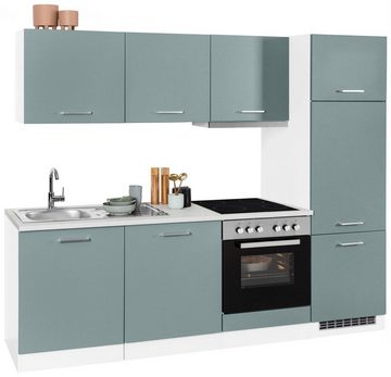 HELD MÖBEL Küchenzeile Visby, mit E-Geräten, Breite 240 cm inkl. Kühlschrank und Geschirrspüler