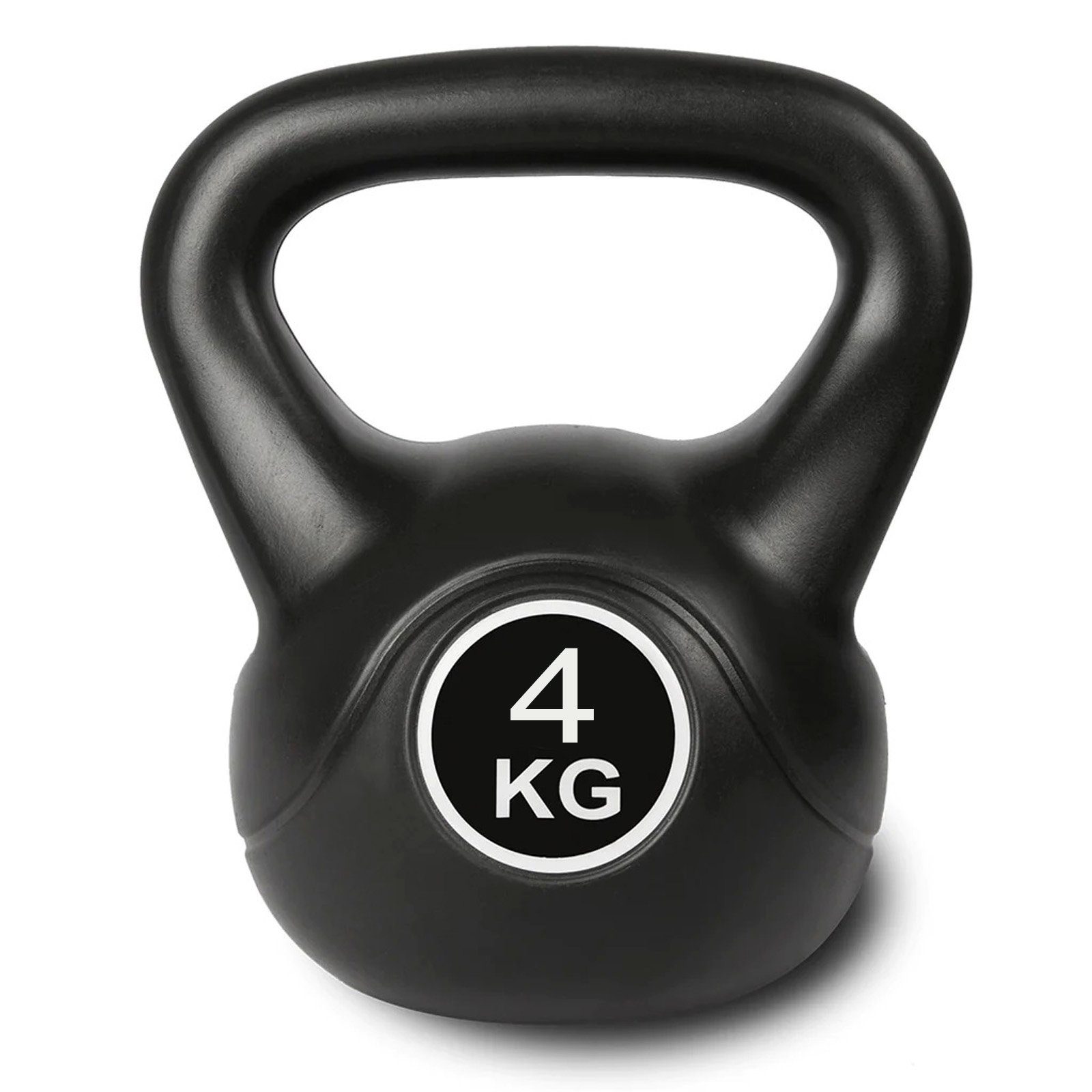 HAC24 Kettlebell Kugelhantel Schwunghantel Rundgewicht Fitness Kugelgewicht, 4kg Schwarz