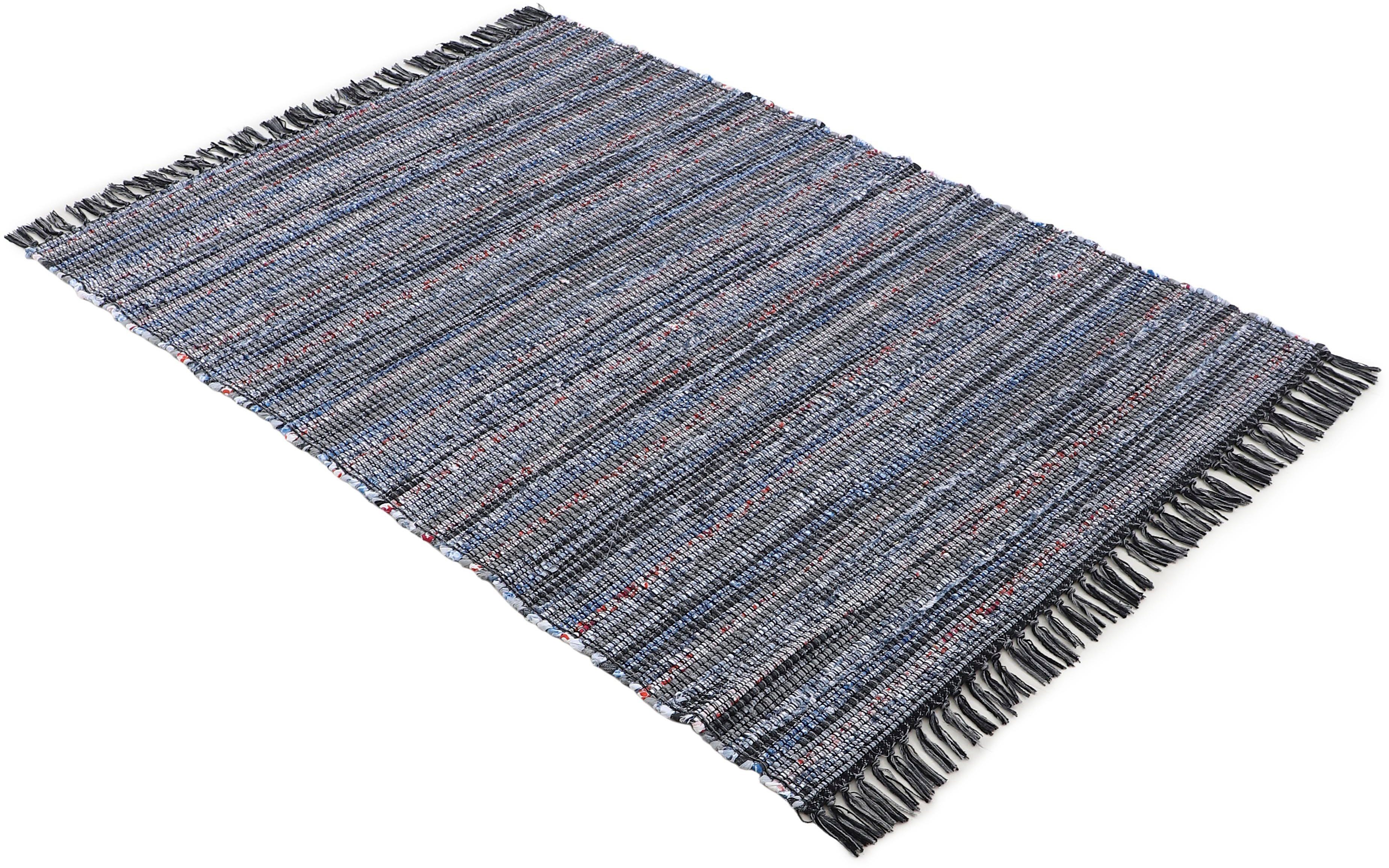 carpetfine Teppich Kelim Chindi, Wendeteppich, rechteckig, Höhe: 6 mm, handgewebt, Fleckerlteppich mit Fransen, auch vielen in Läufergrößen