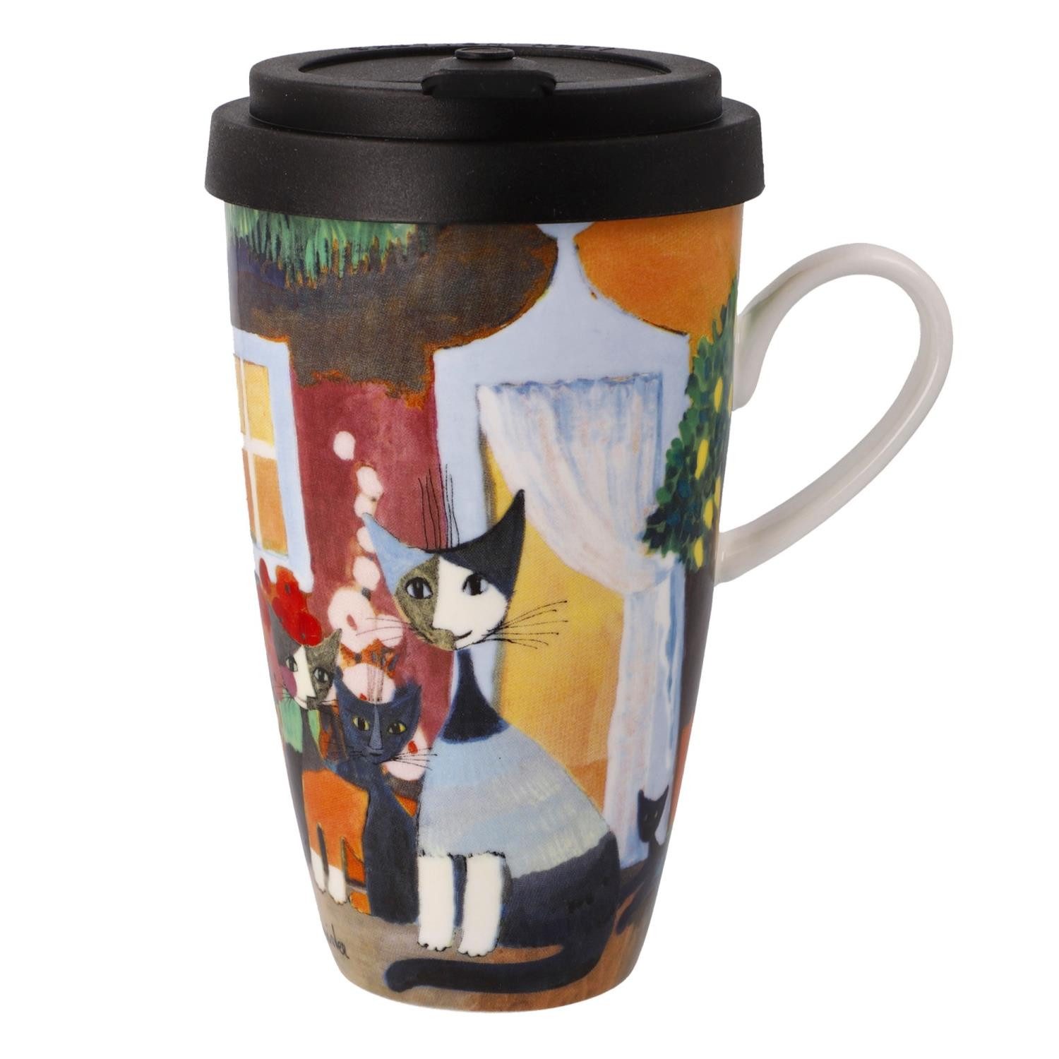 Goebel Tasse Rosina Wachtmeister, Porzellan, Farbe: Mehrfarbig, Motiv: Katzen