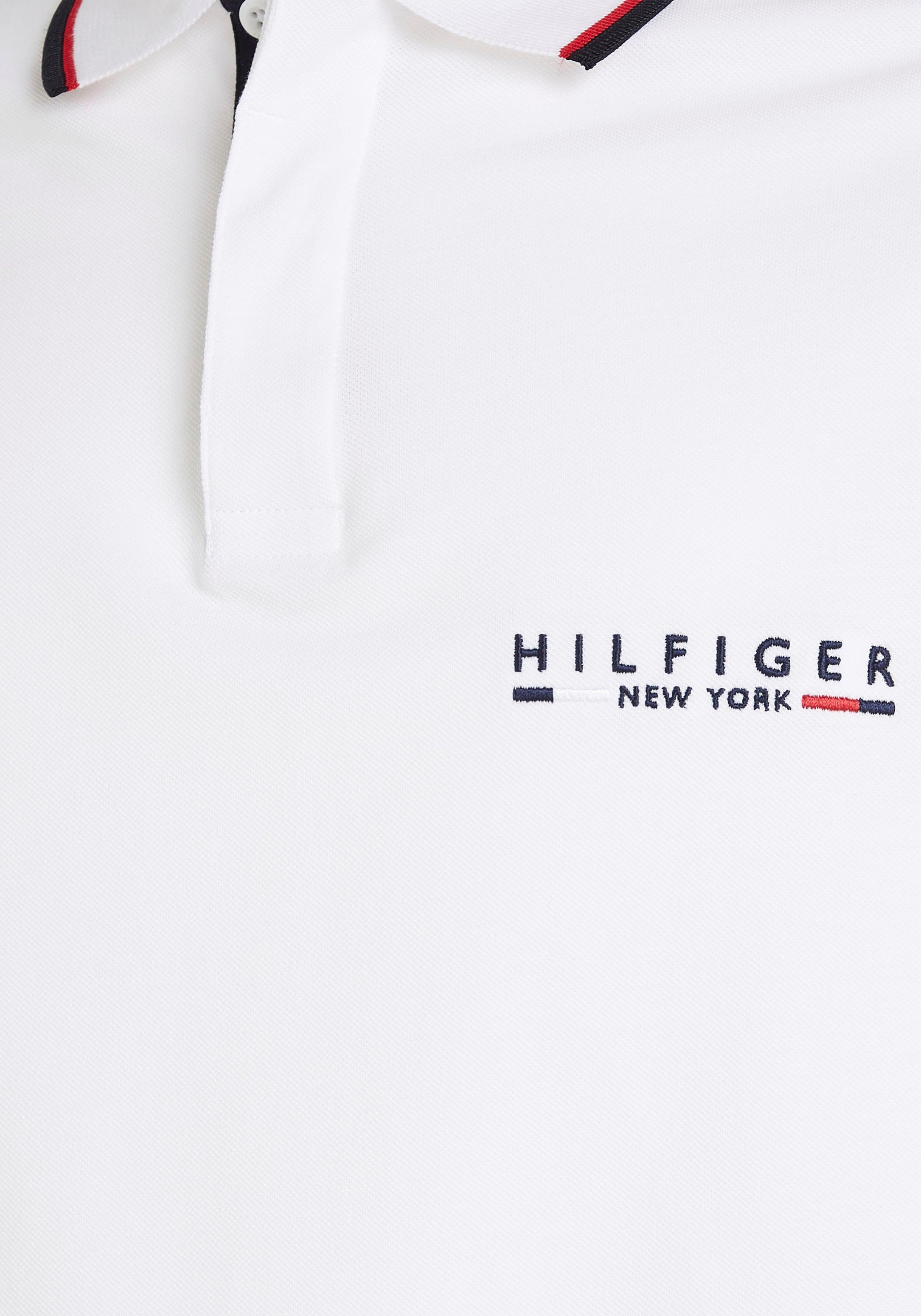 Tommy Hilfiger Poloshirt BRAND LOGO LOVE Logotape am REG POLO mit Kragen White