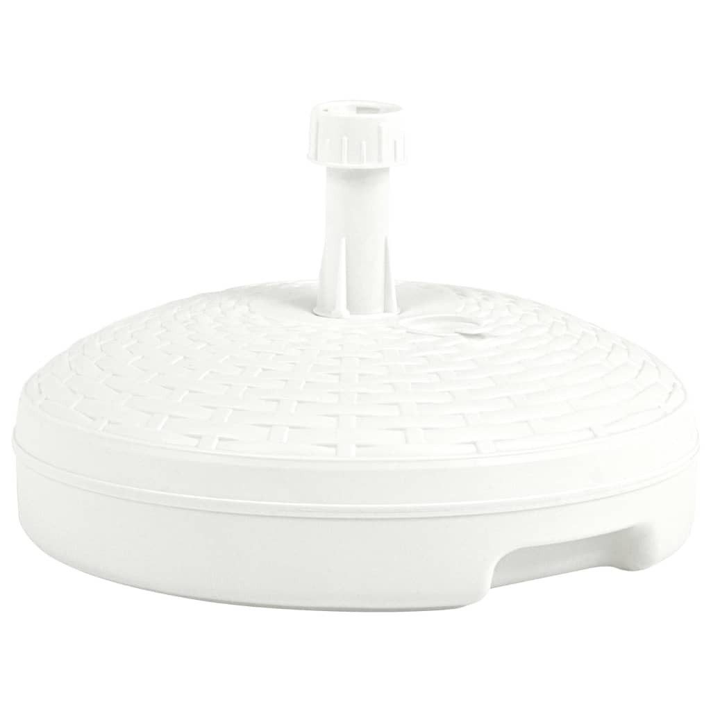 vidaXL Schirmhalter Sonnenschirmständer Sand/Wasser 20 L Weiß Kunststoff Rattan, 1 tlg.