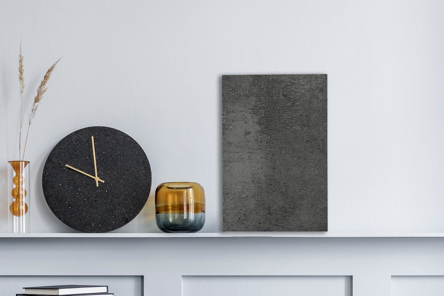 OneMillionCanvasses® Leinwandbild Strukturiert - Beton - Grau - Industriell - Rustikal, Fotodruck (1 St), Leinwand Canvas Wandbild, Wanddekoration 20x30 cm