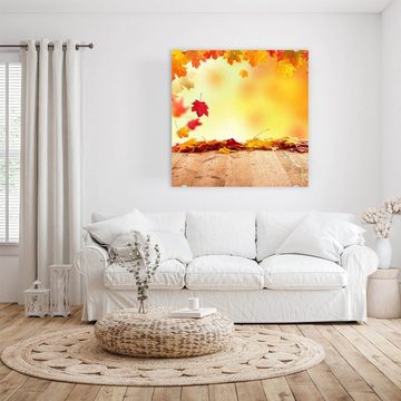 Primedeco Glasbild Wandbild Quadratisch Herbstlich mit Aufhängung, Natur